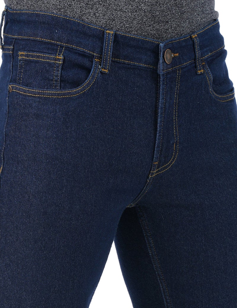 inkd جينز رجالي عادي - متوسط الارتفاع | مزيج القطن | قماش قابل للتمدد | تصميم كلاسيك 5 بوكت - Image 4